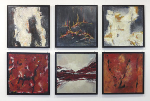 Acrylfarben auf großformatiger Leinwand