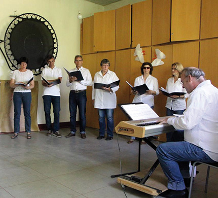 Der Krea-Chor bei den Proben